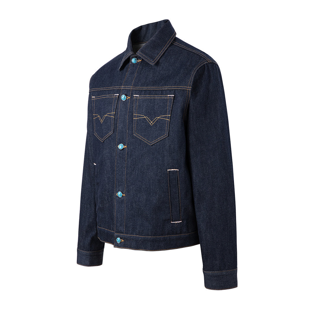 Classic Denim Jacket - Turquoise Blue