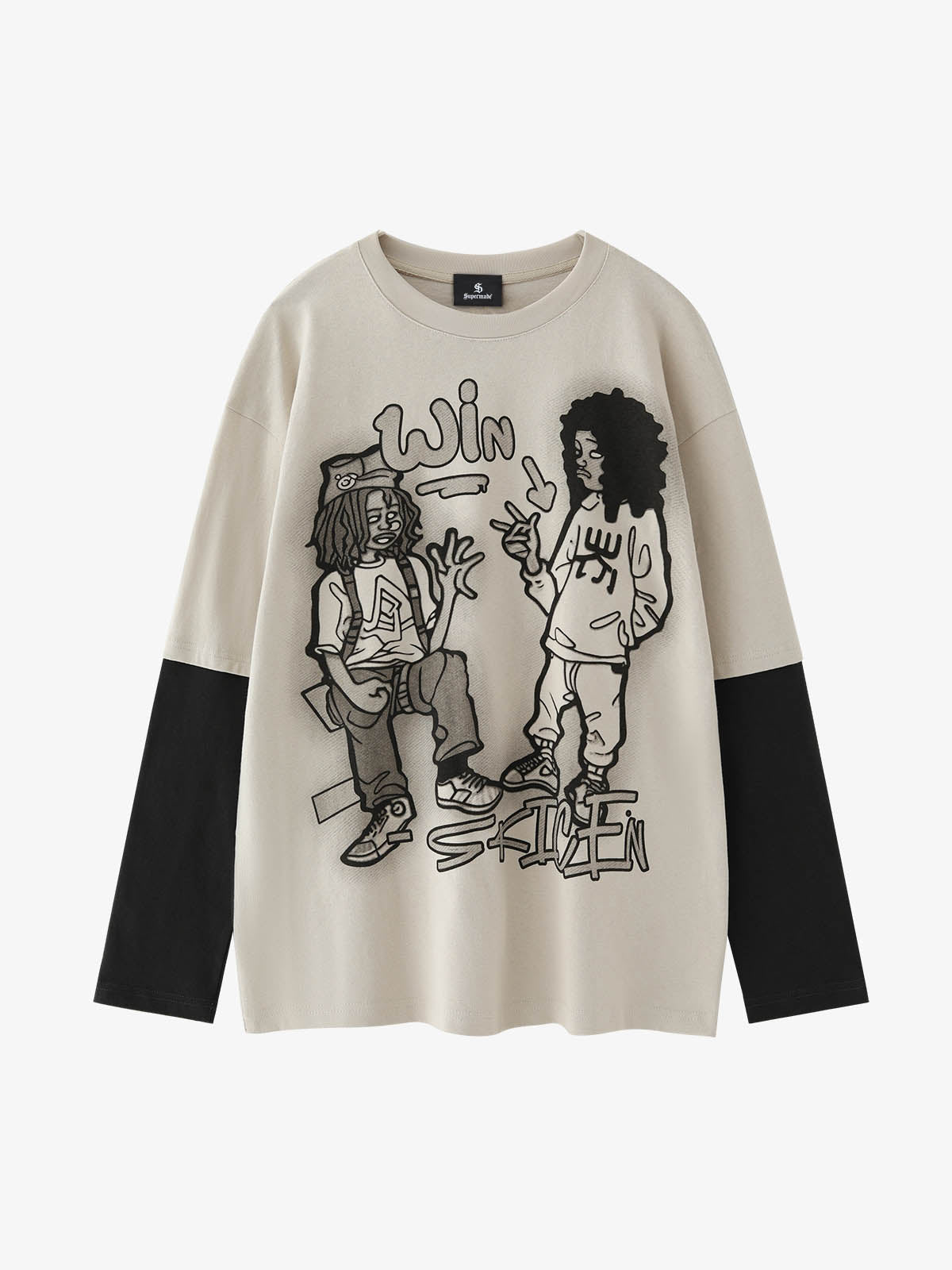 Graffiti Patchwork Long Sleeve Tee