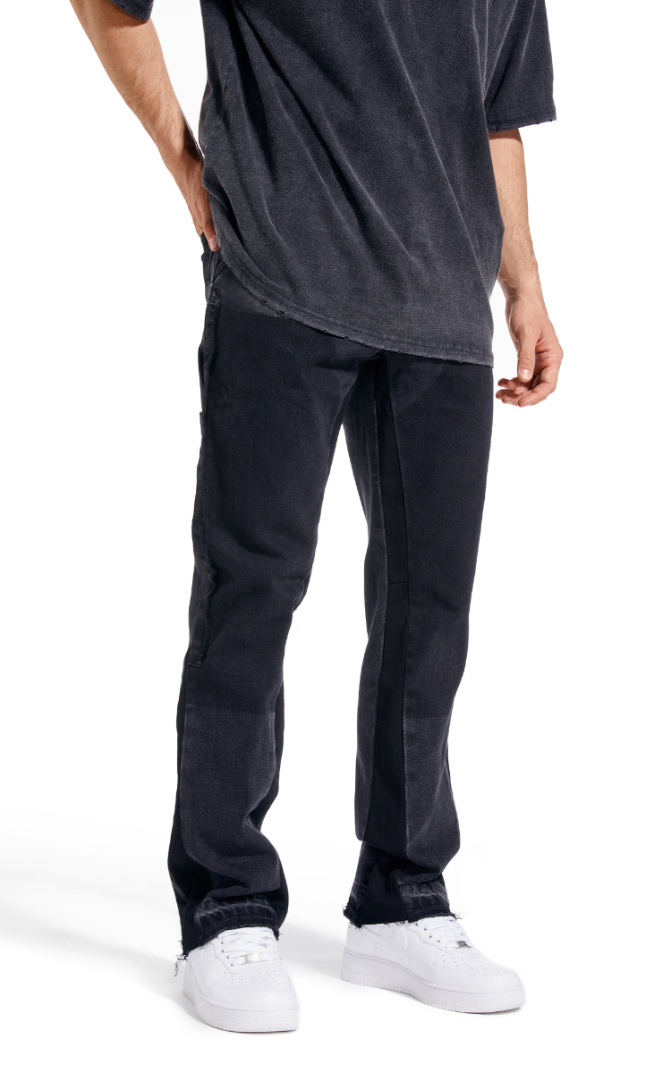 Flare Denim - Patch-work Black