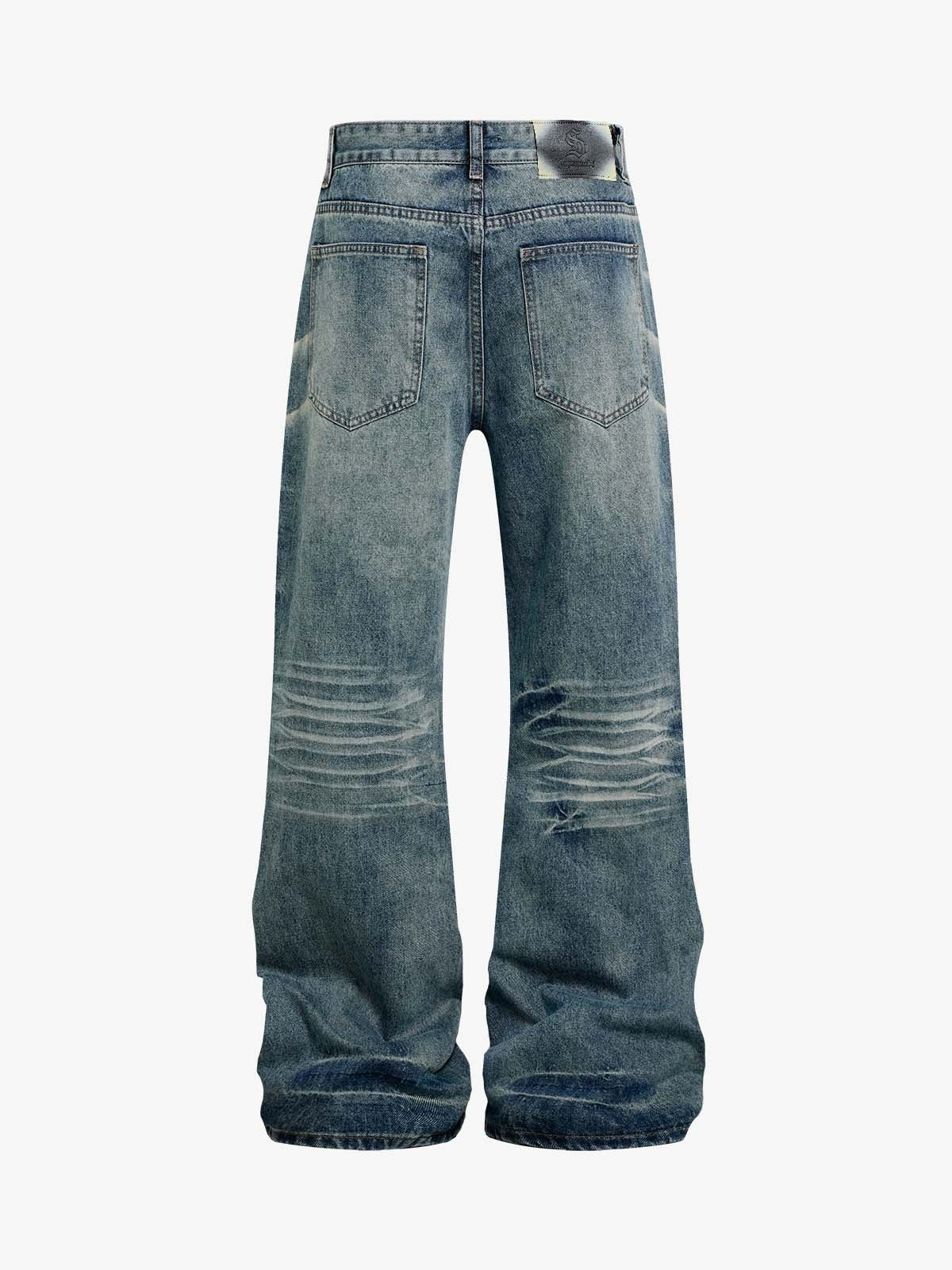 Distressed Washed Jeans