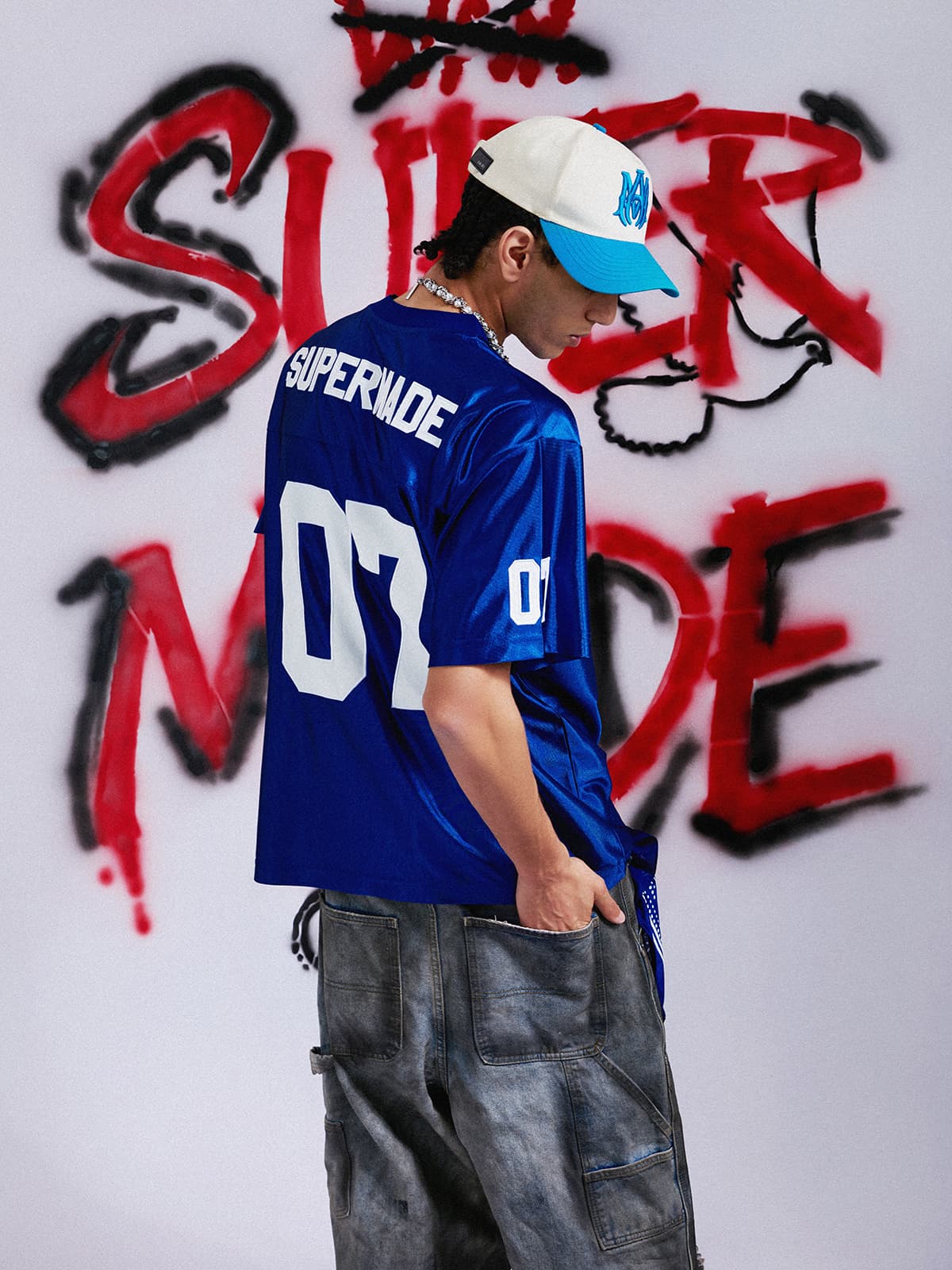 Loose Satin Jersey 07 Stitching Sports T-Shirt