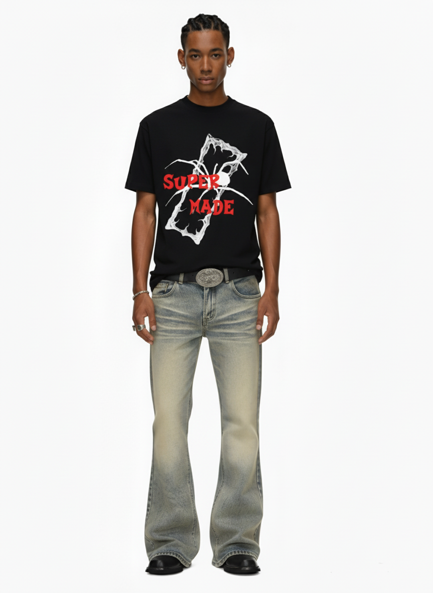 Vintage Washed Flare Jeans - 2625