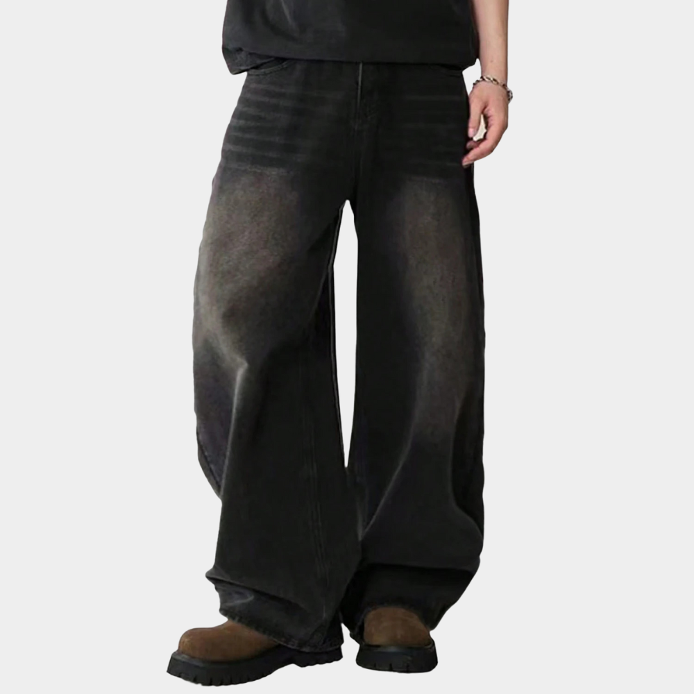 Wide Leg Jeans Black - Nostalgic Blue