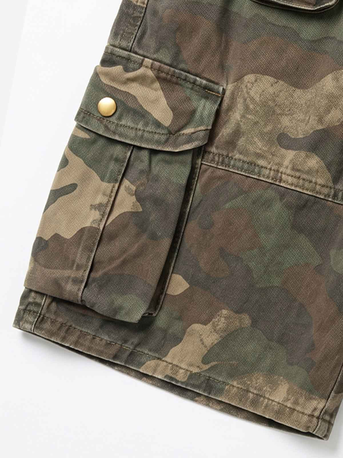 Distressed Camouflage Workwear Wide