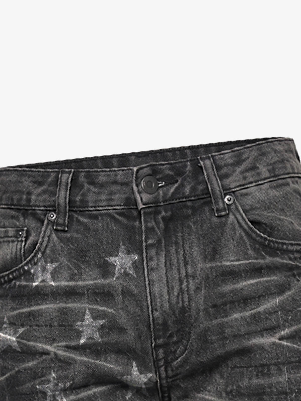 Crackle Star Pleated Jeans