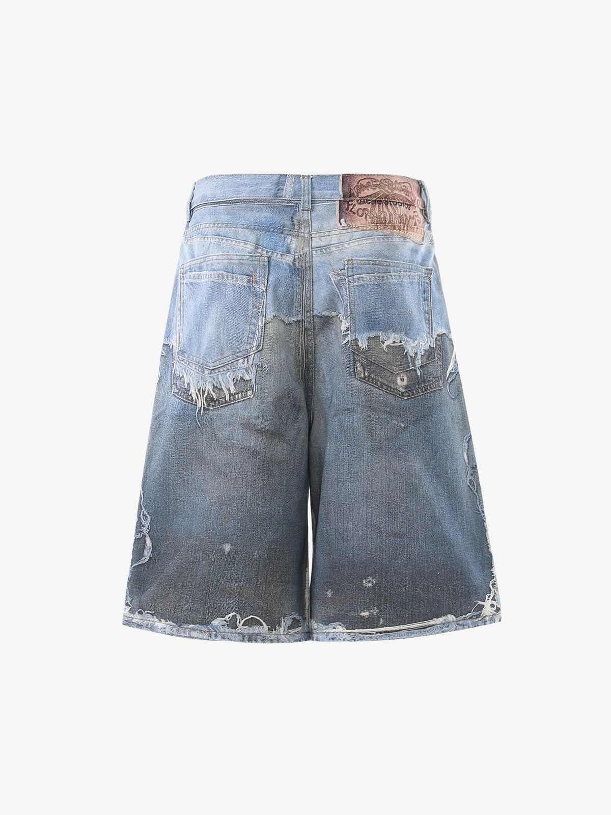 Retro Deconstructed Denim Shorts
