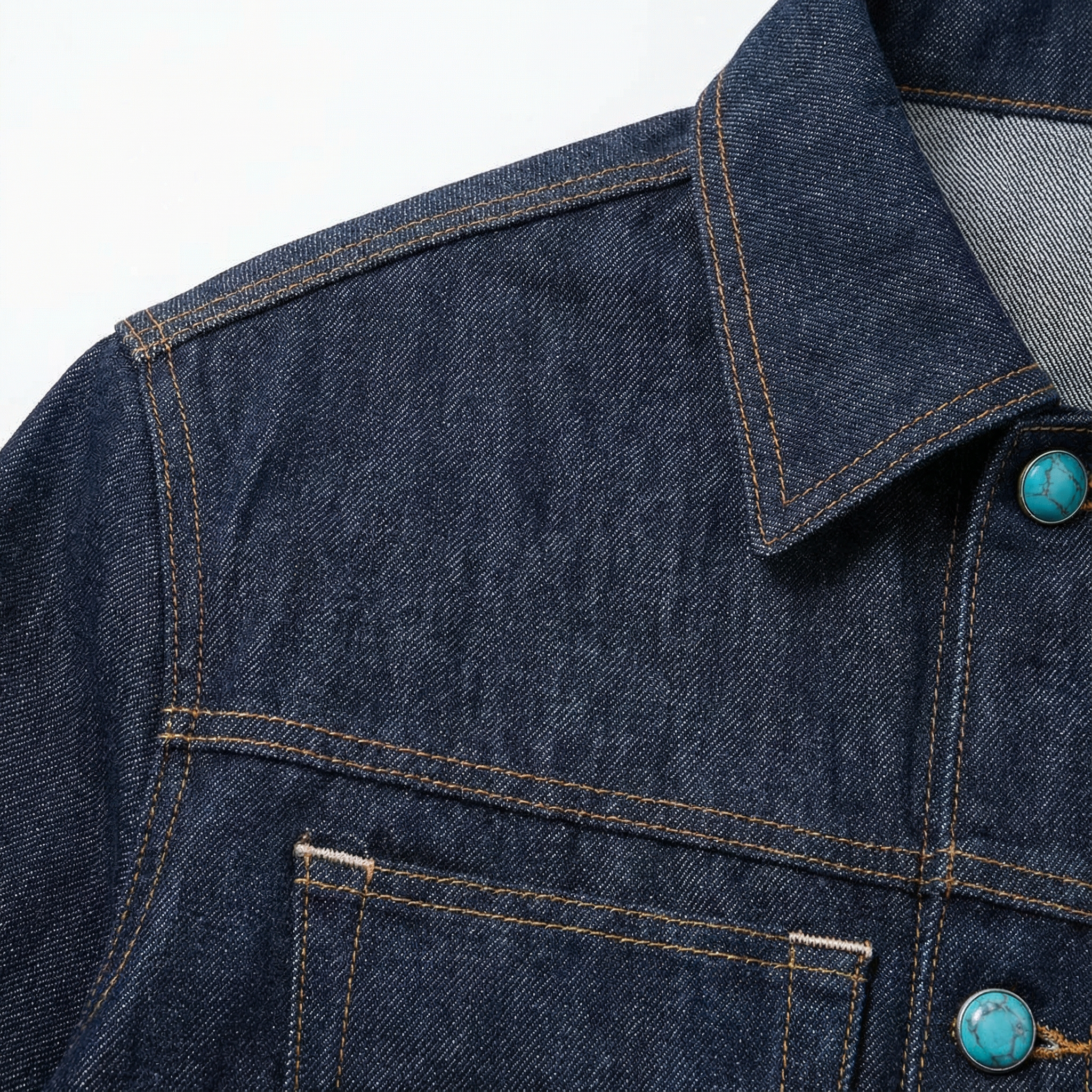 Classic Denim Jacket - Turquoise Blue