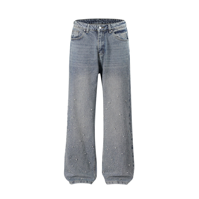 Baggy Fit - Rhinestone Washed Indigo