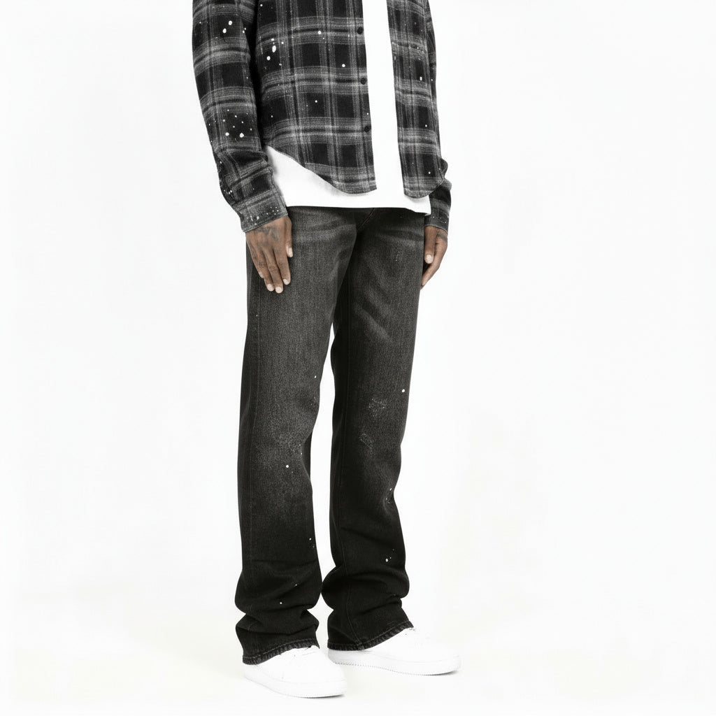 Flare Denim - Washed Black V2