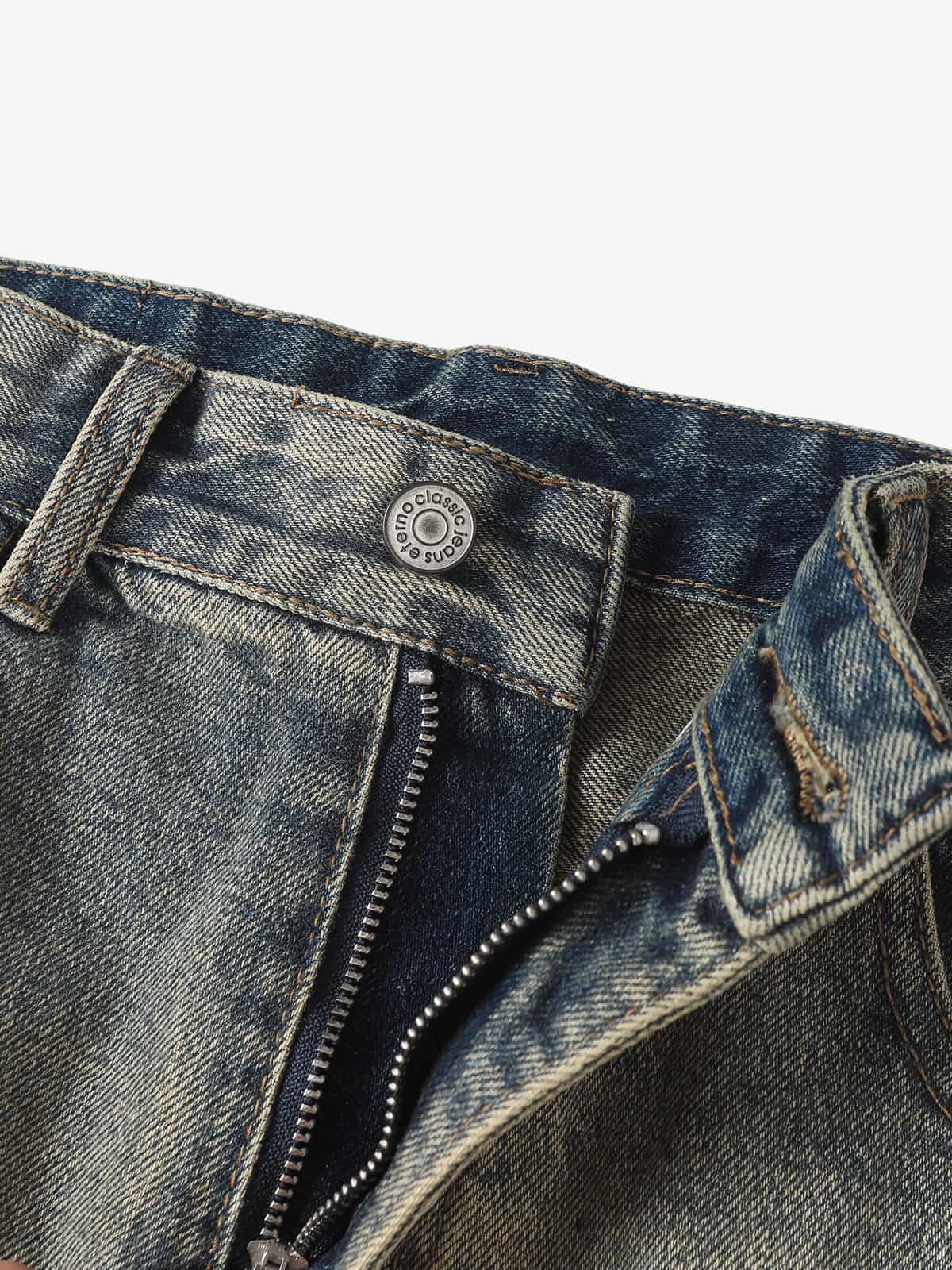 Vintage Washed Flare Jeans - 2625