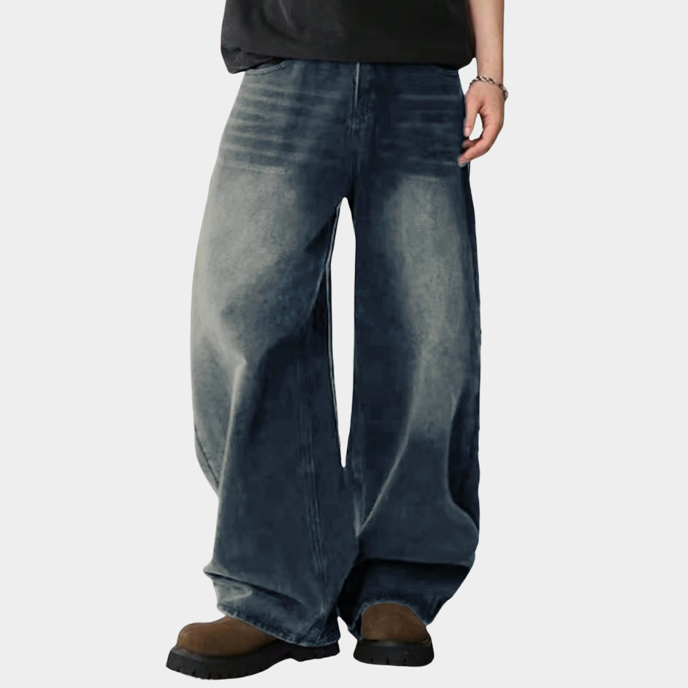 Wide Leg Jeans Black - Nostalgic Blue