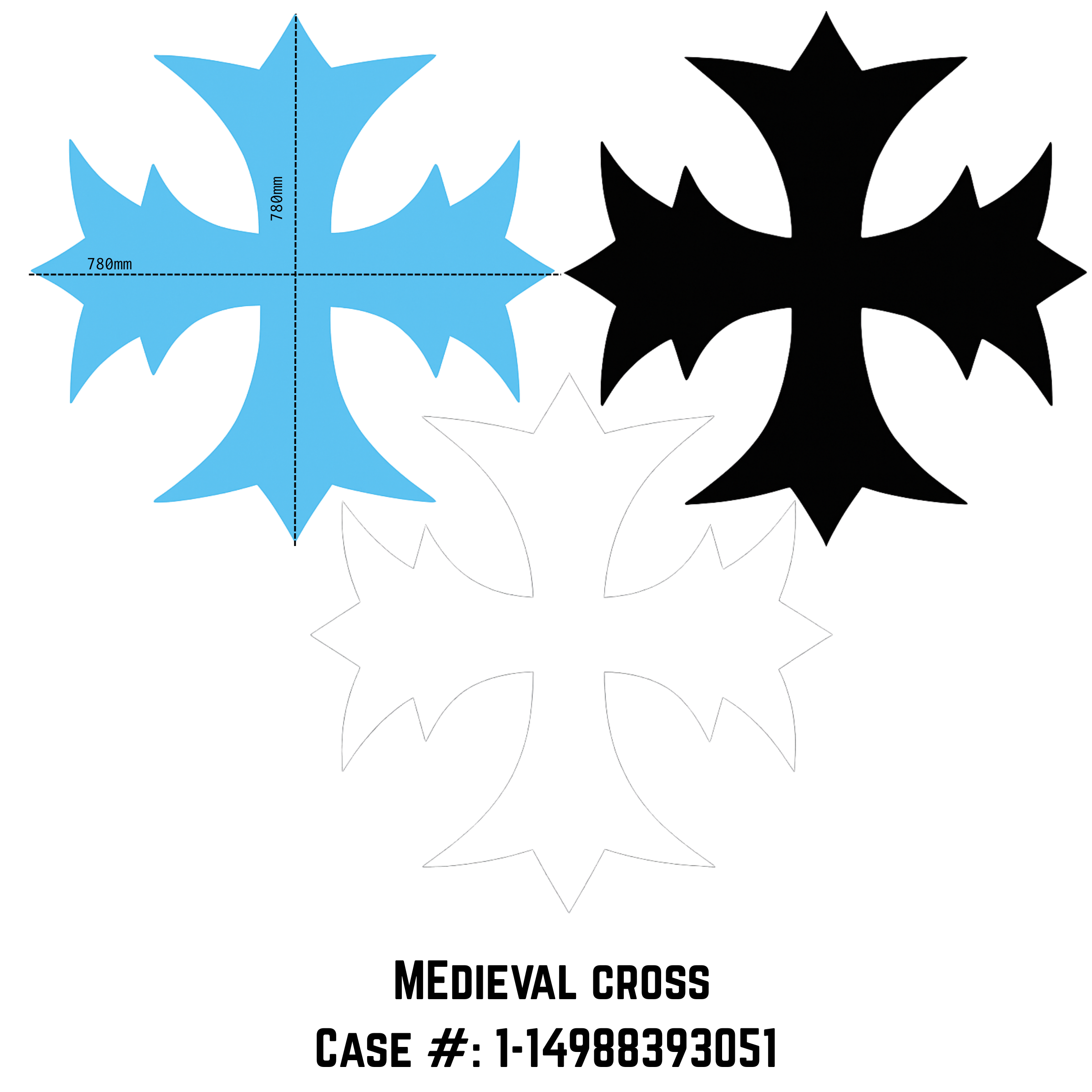 Baggy Fit | Medieval Cross Baby Blue