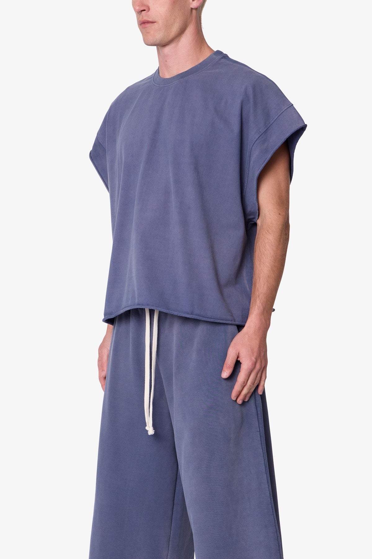 Cut Off Tee - Washed Navy