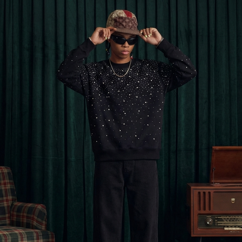 Rhinestone Galaxy Crewneck