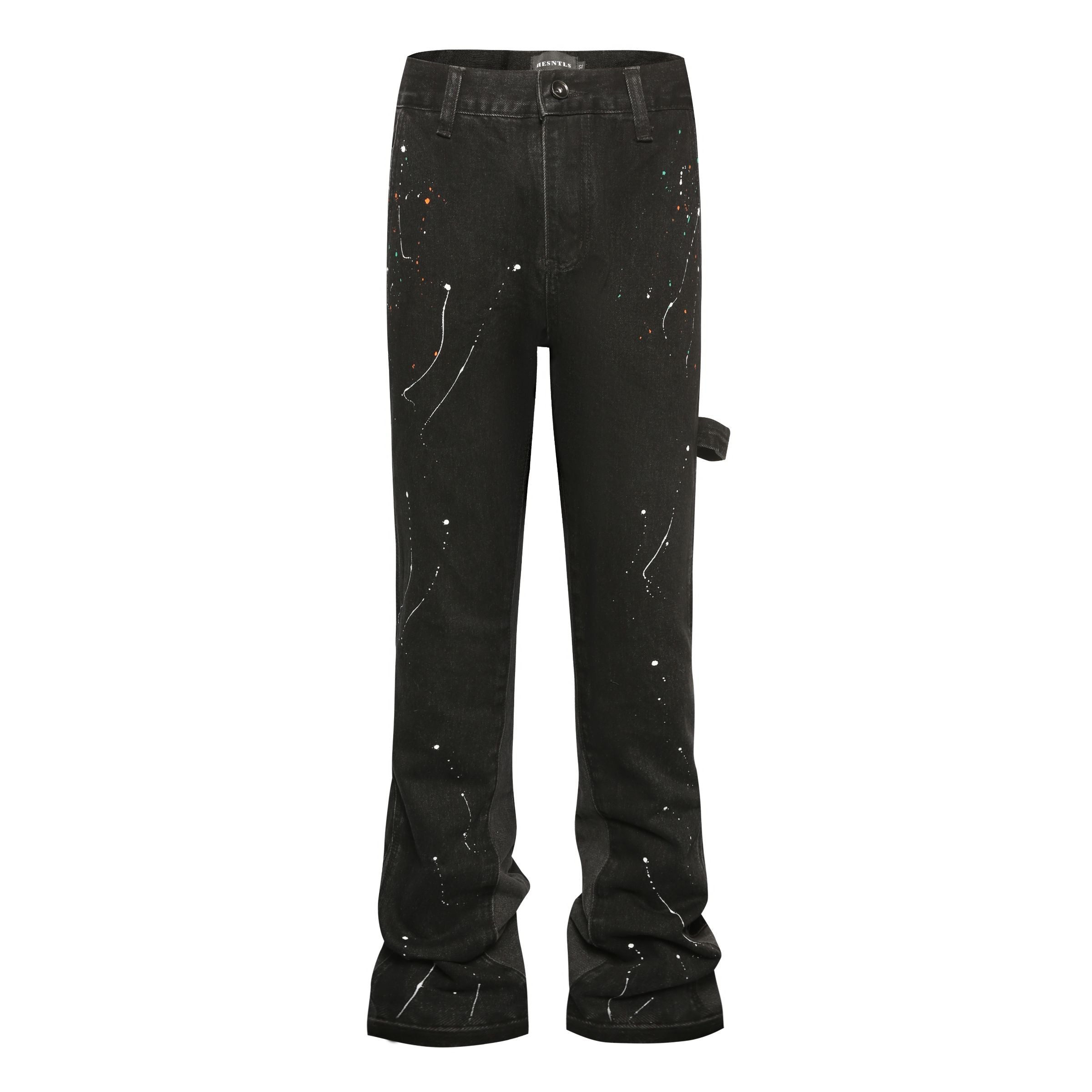 Flare Denim - Paint Splattered Black