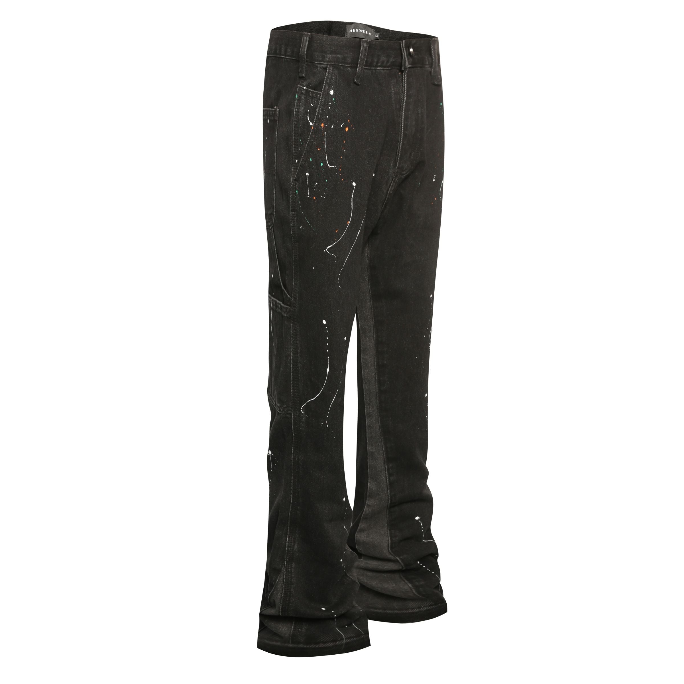 Flare Denim - Paint Splattered Black