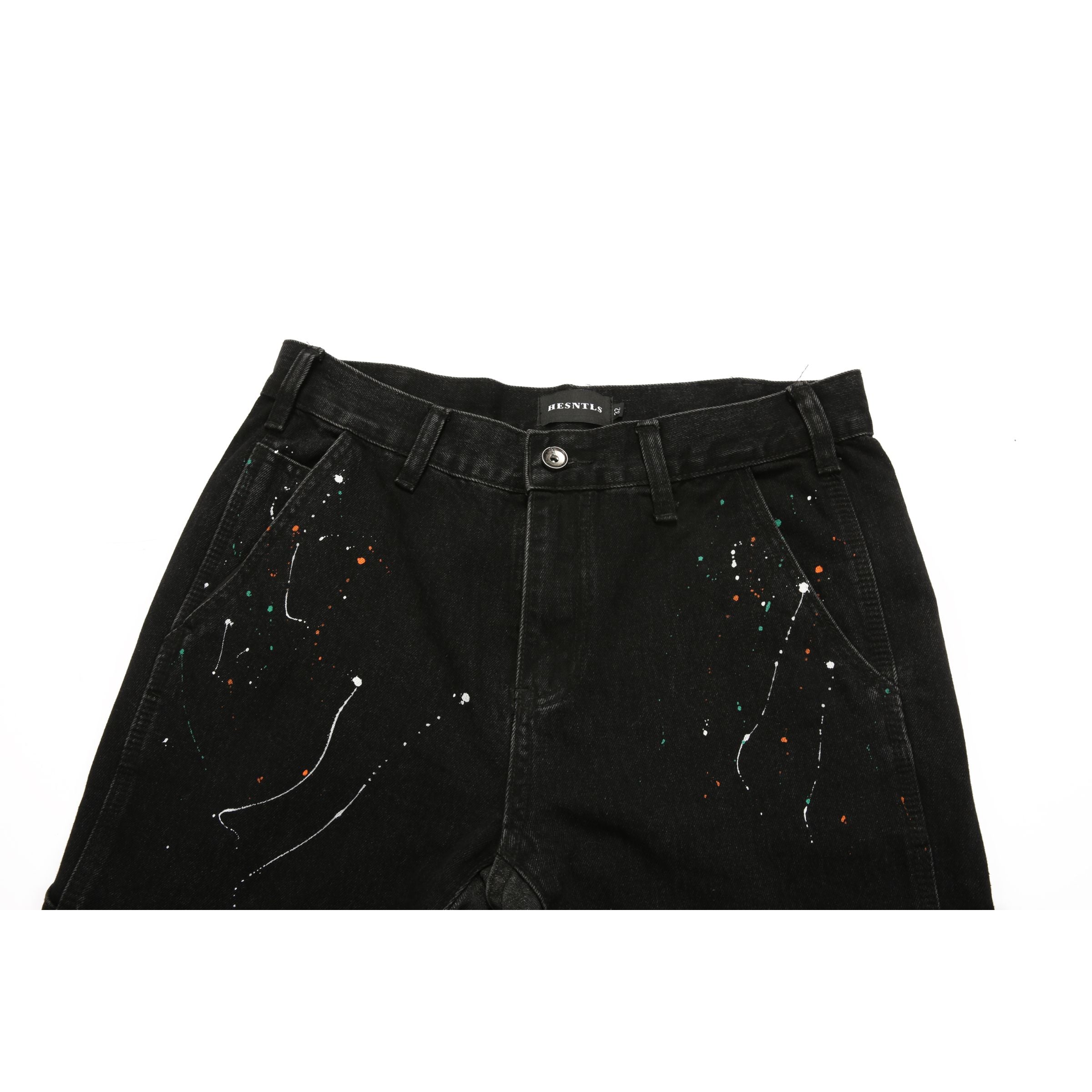 Flare Denim - Paint Splattered Black