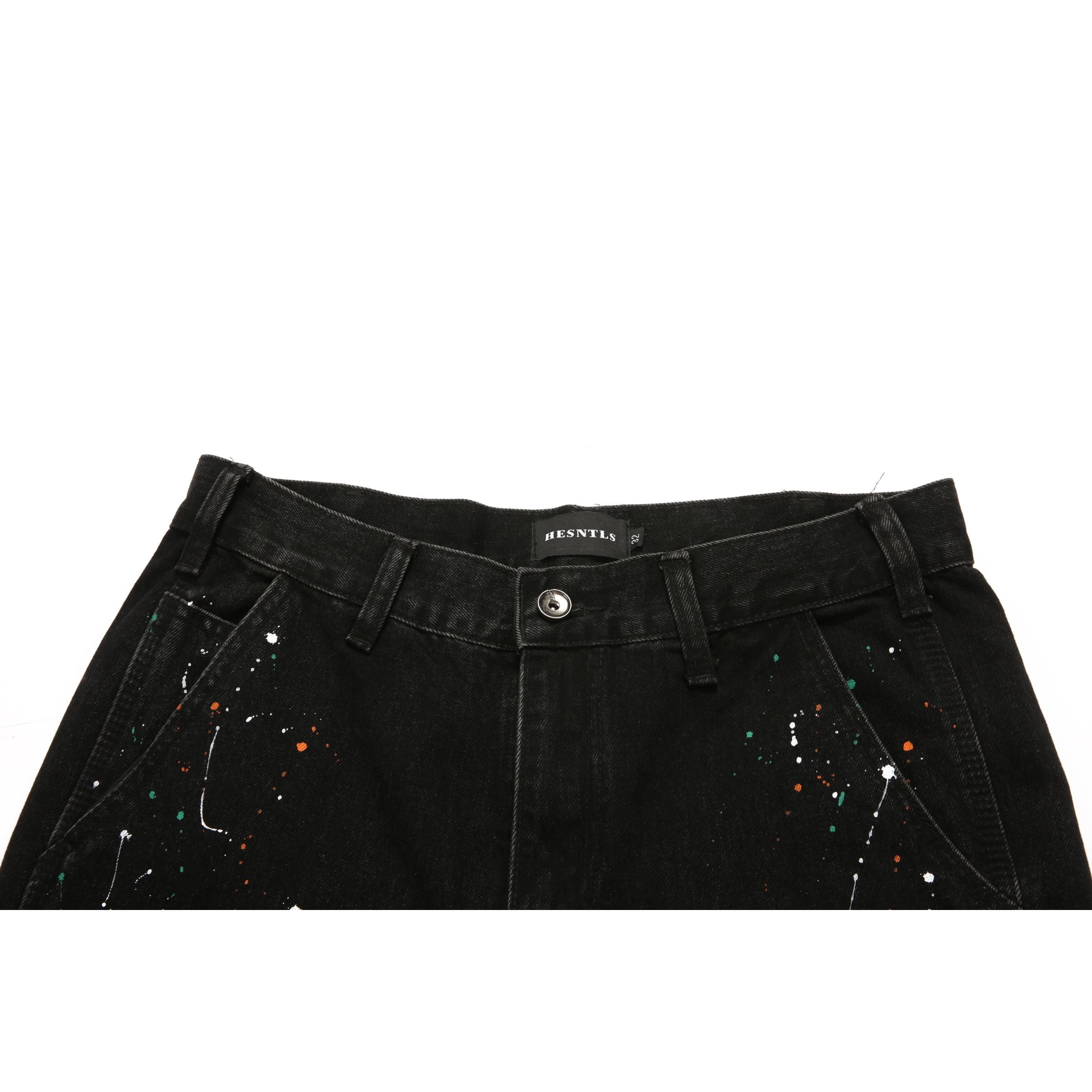 Flare Denim - Paint Splattered Black