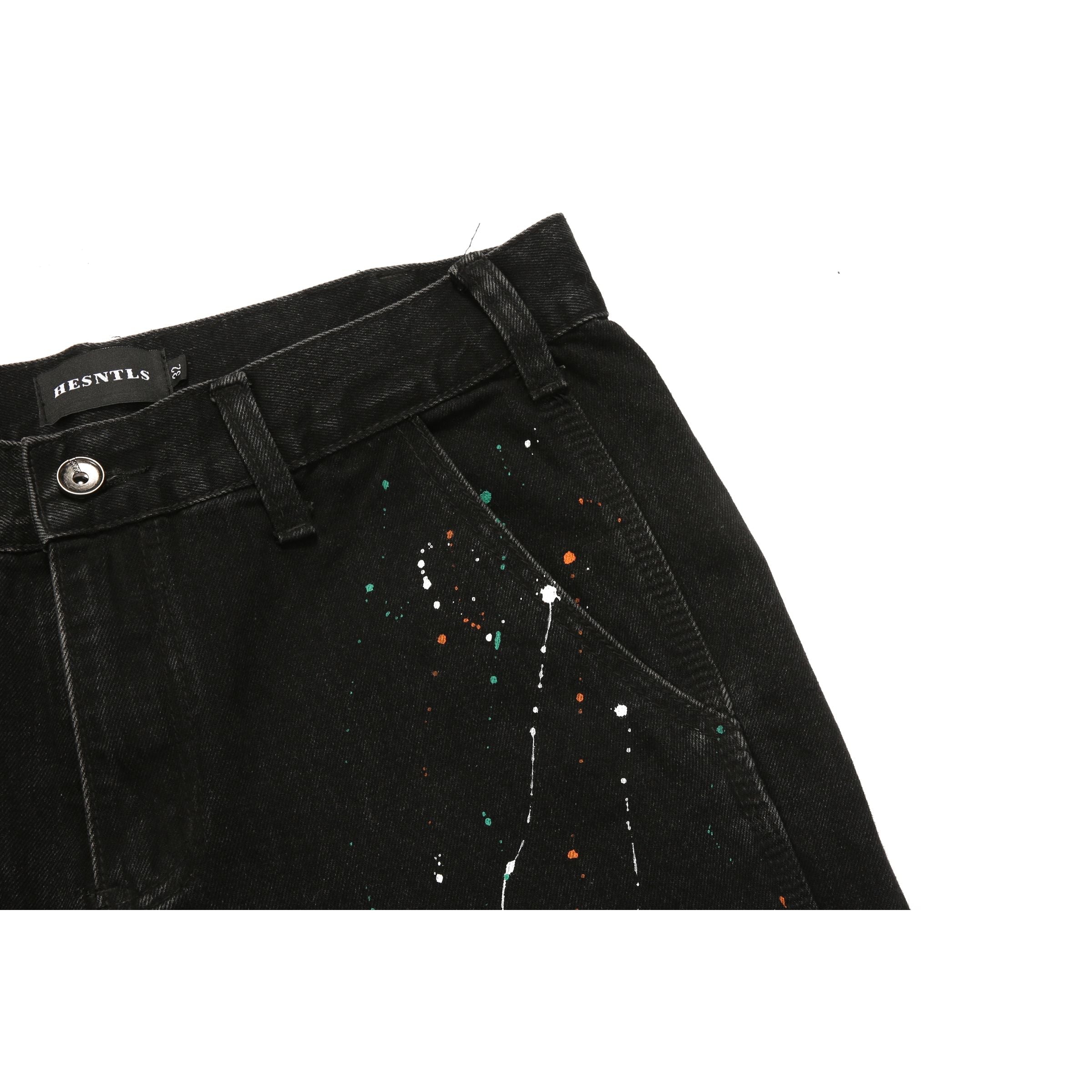 Flare Denim - Paint Splattered Black