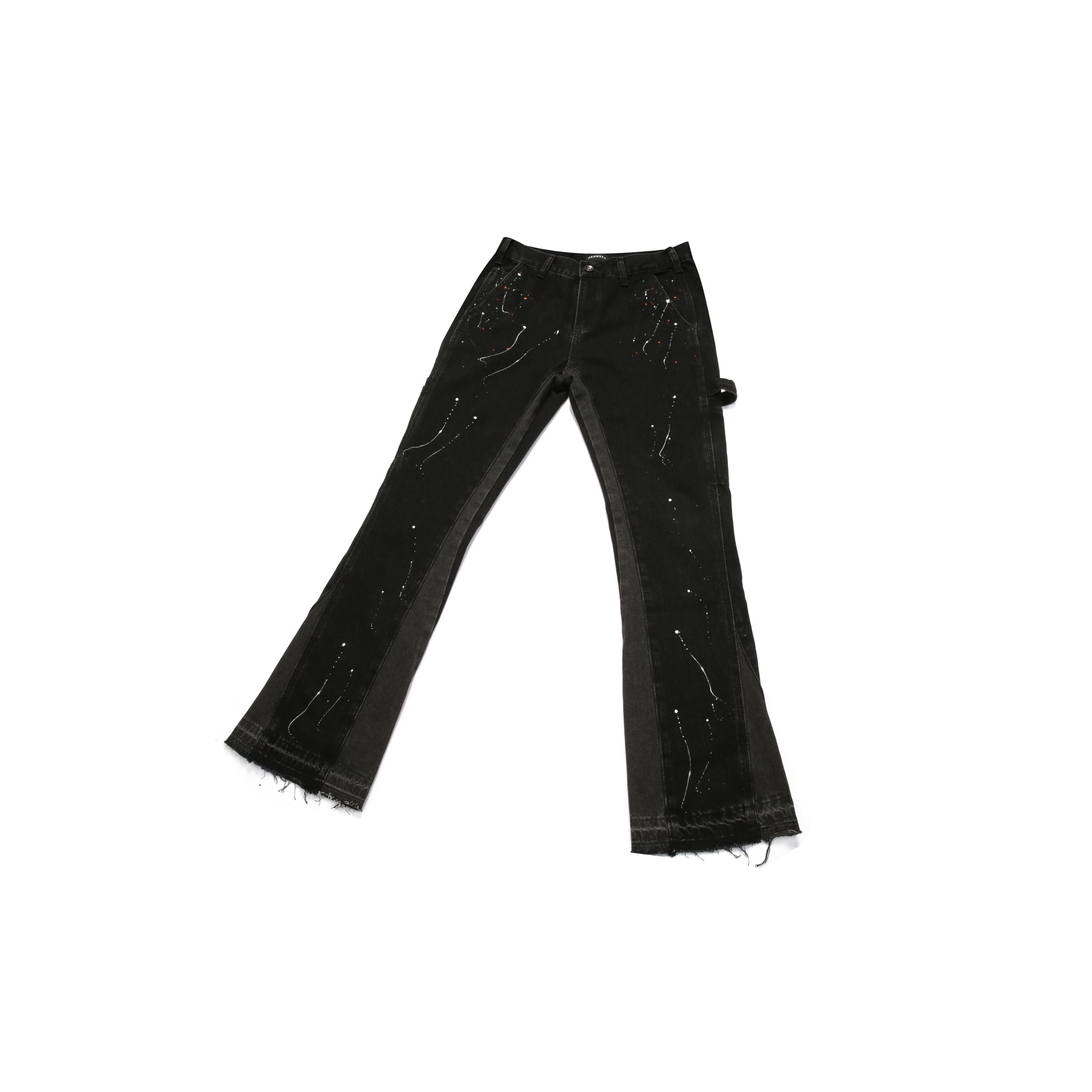 Flare Denim - Paint Splattered Black