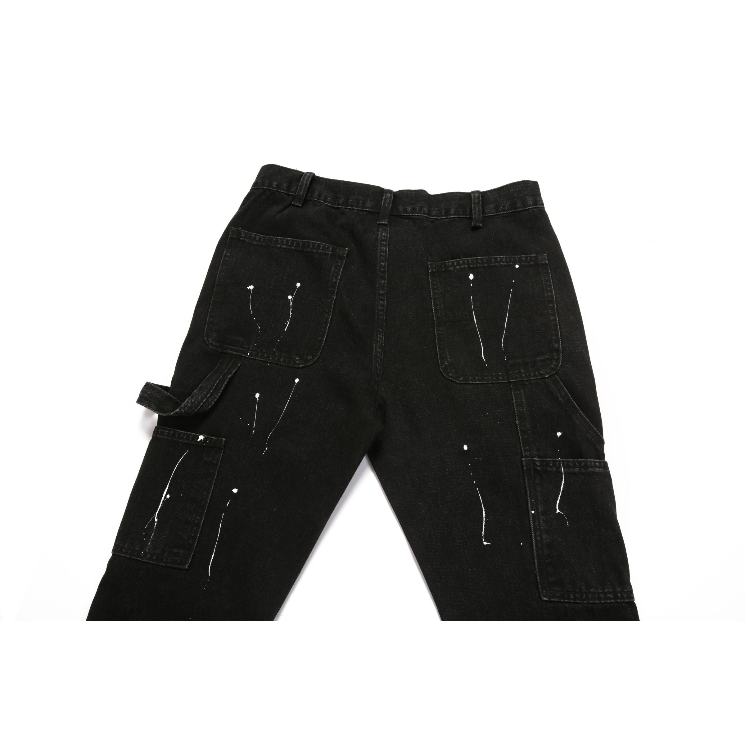 Flare Denim - Paint Splattered Black
