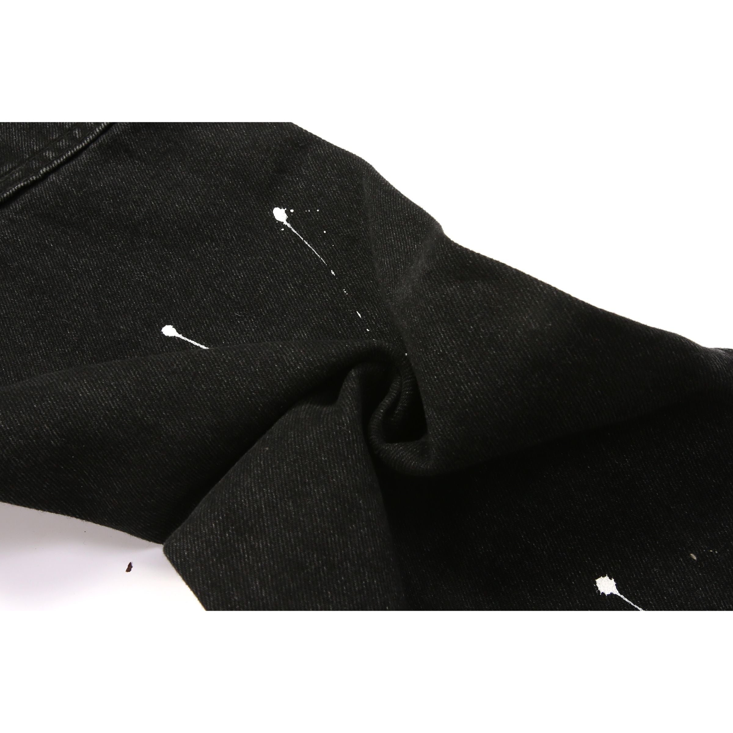Flare Denim - Paint Splattered Black