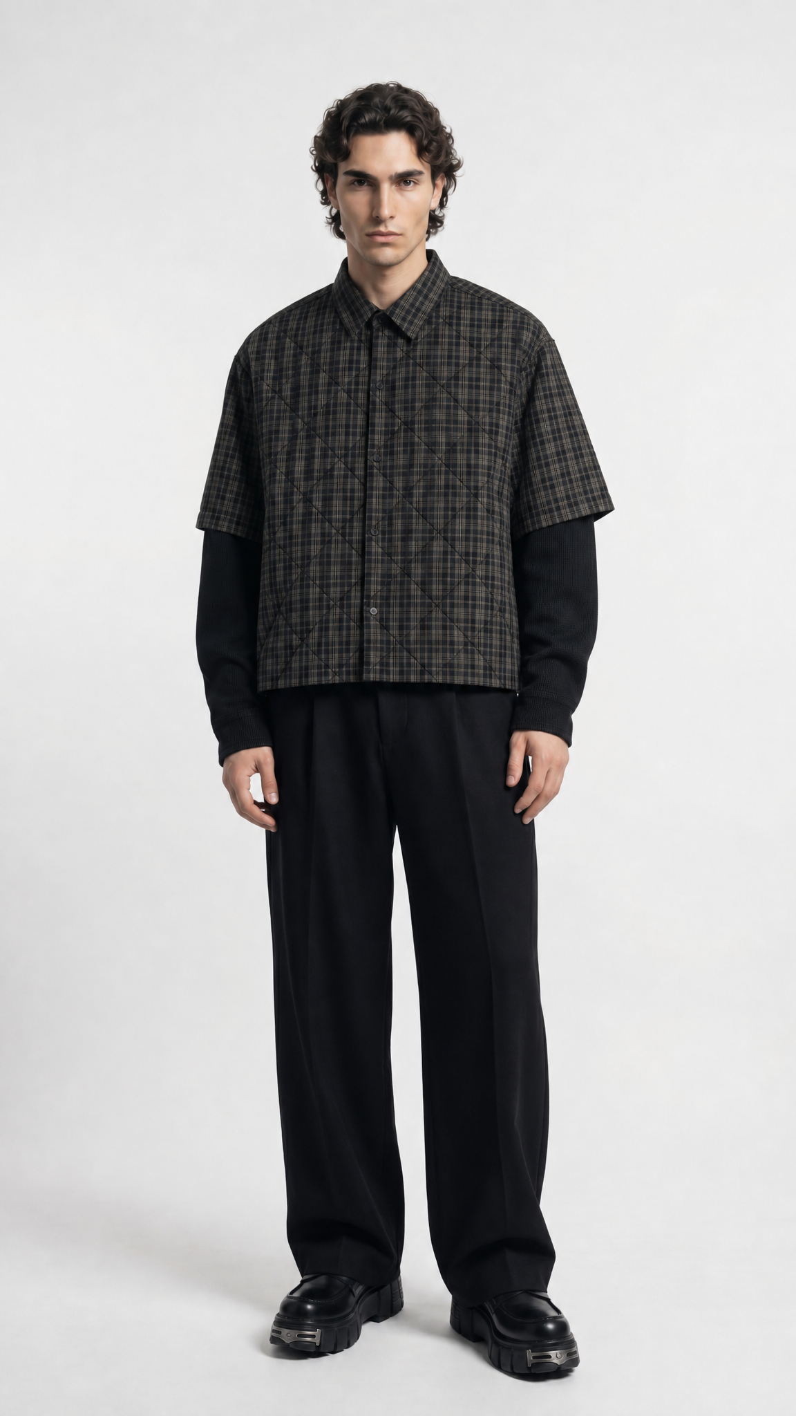 Layered Grid Shirt
