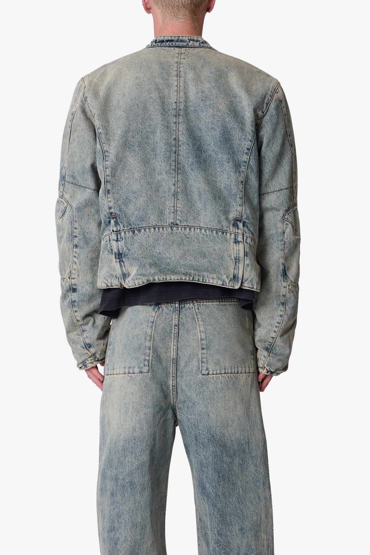 Moto Denim Jacket - Vintage Blue