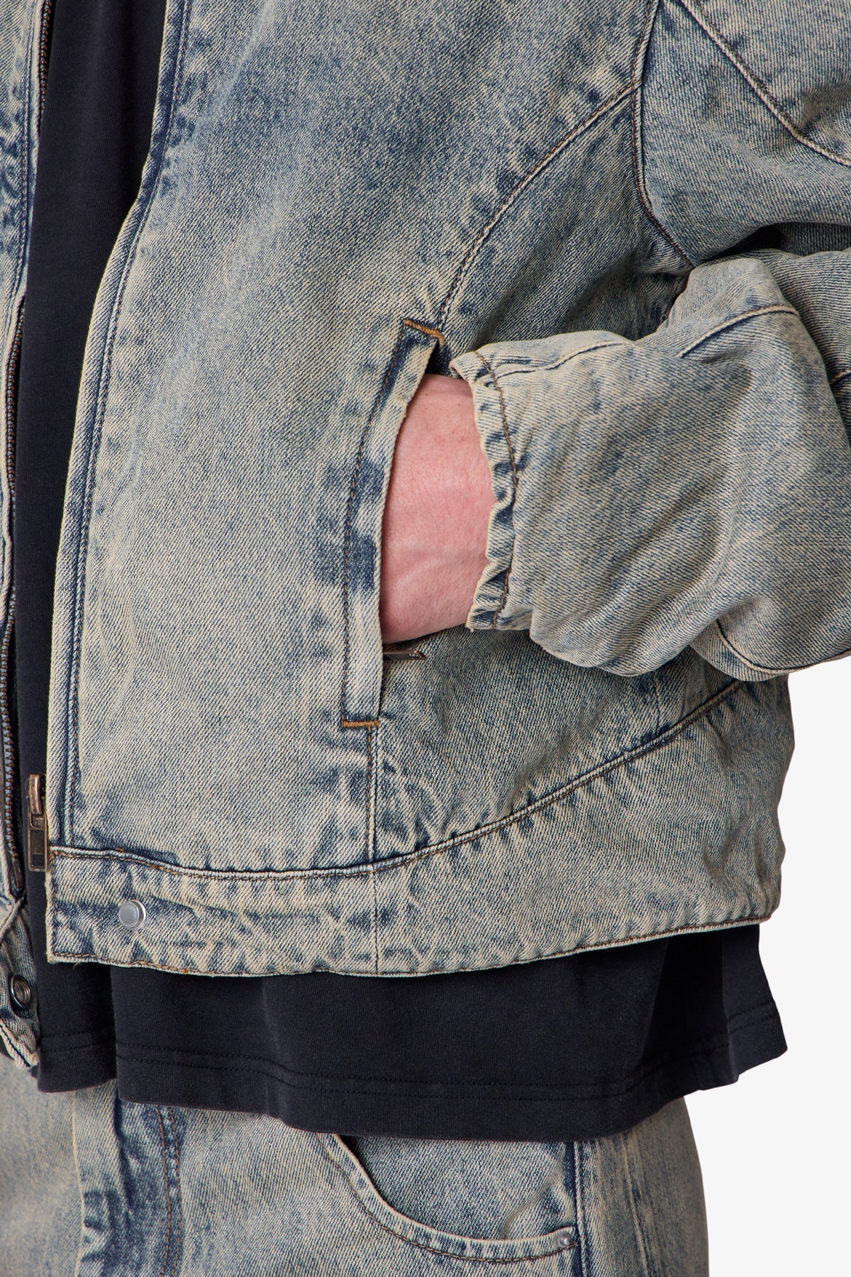 Moto Denim Jacket - Vintage Blue