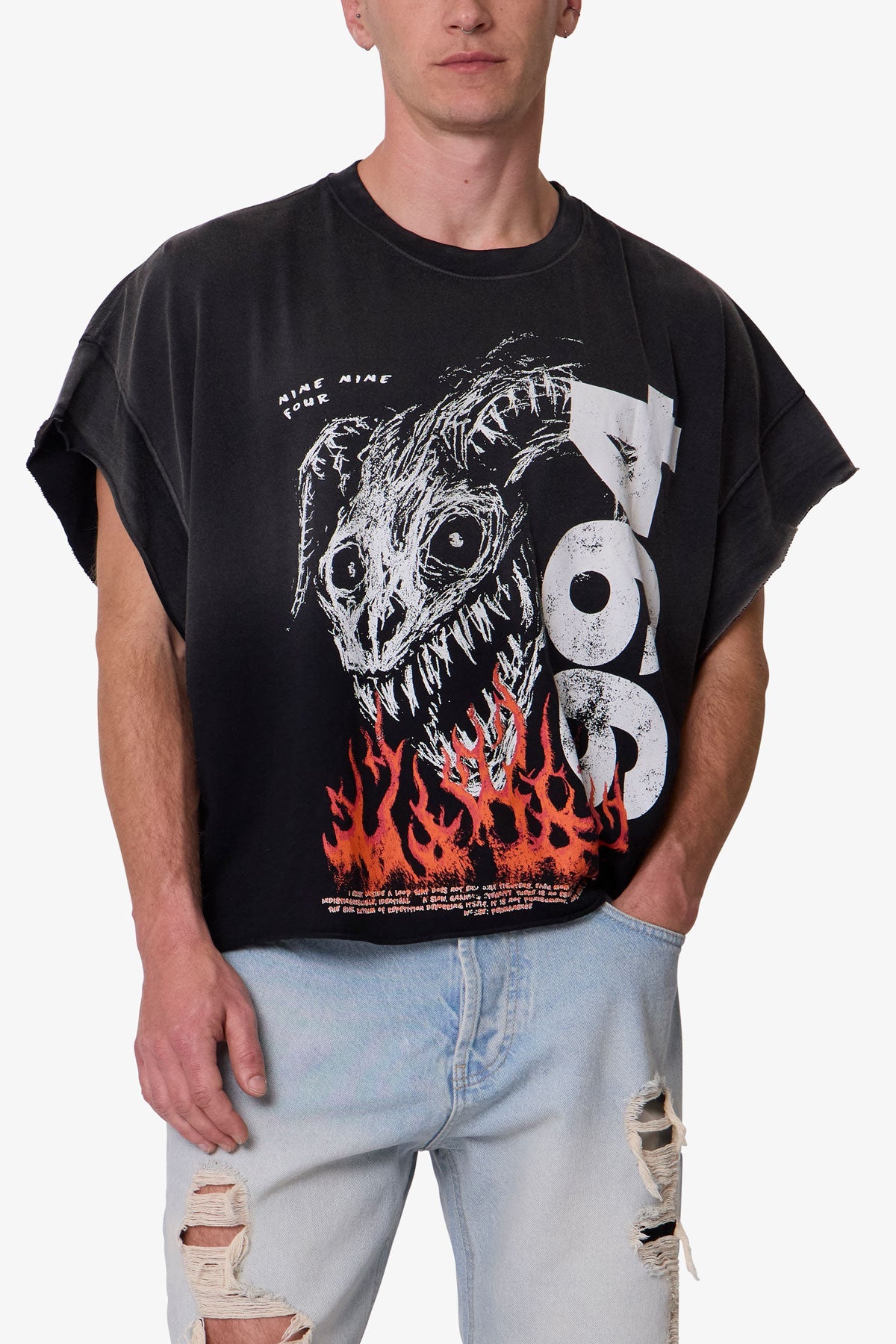 Ritual Cut Off Tee - Black