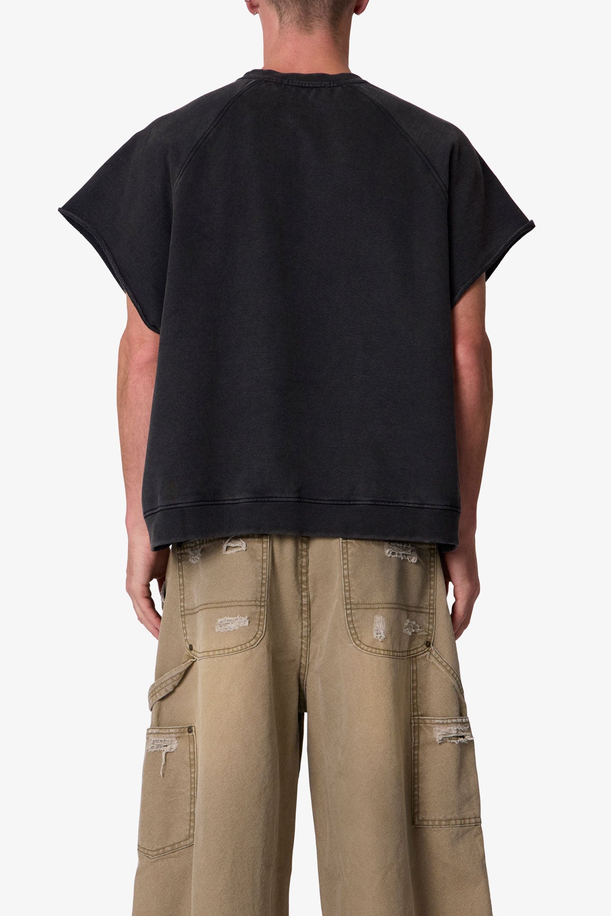 Rosewood Cut Off Tee - Washed Black