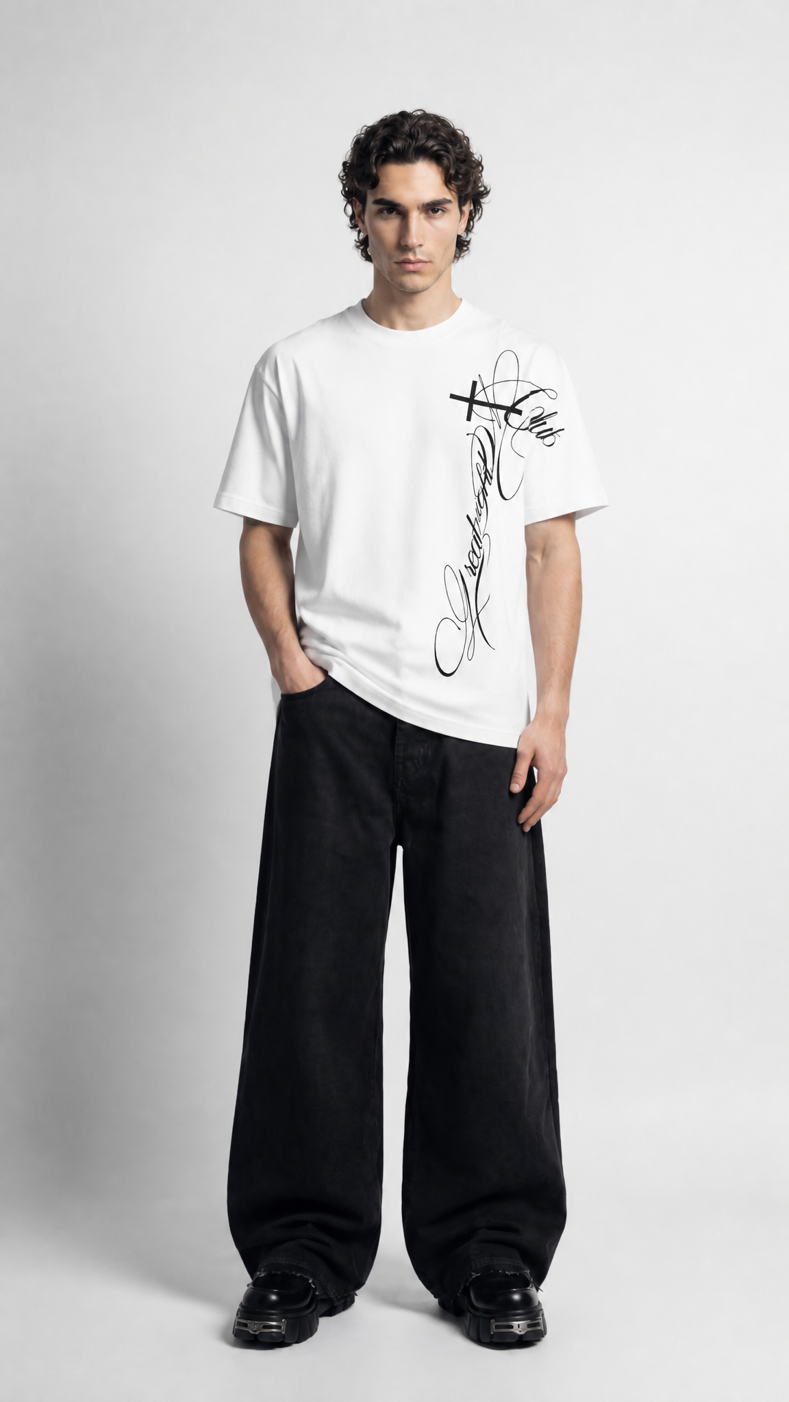 Script Cross Tee