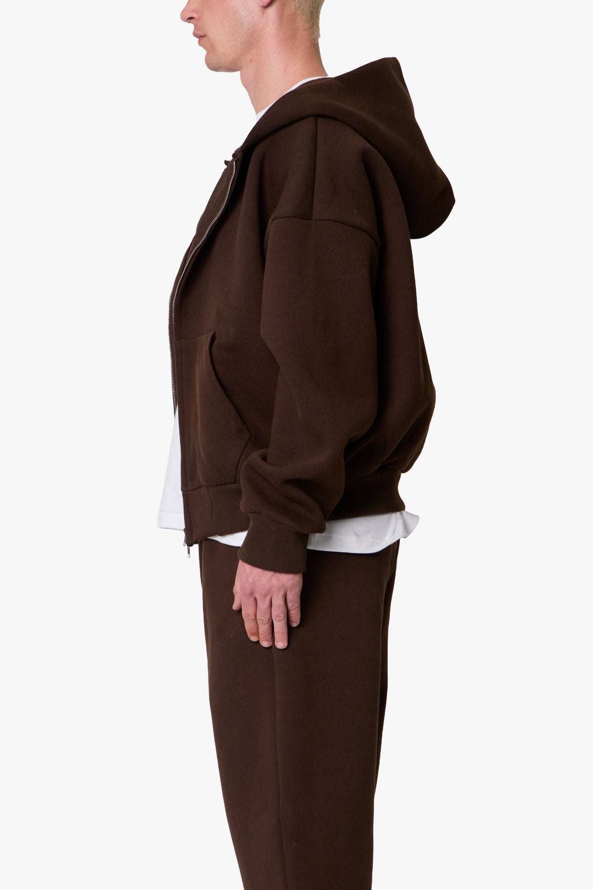 Stiff Lounge Zip Up Hoodie - Brown
