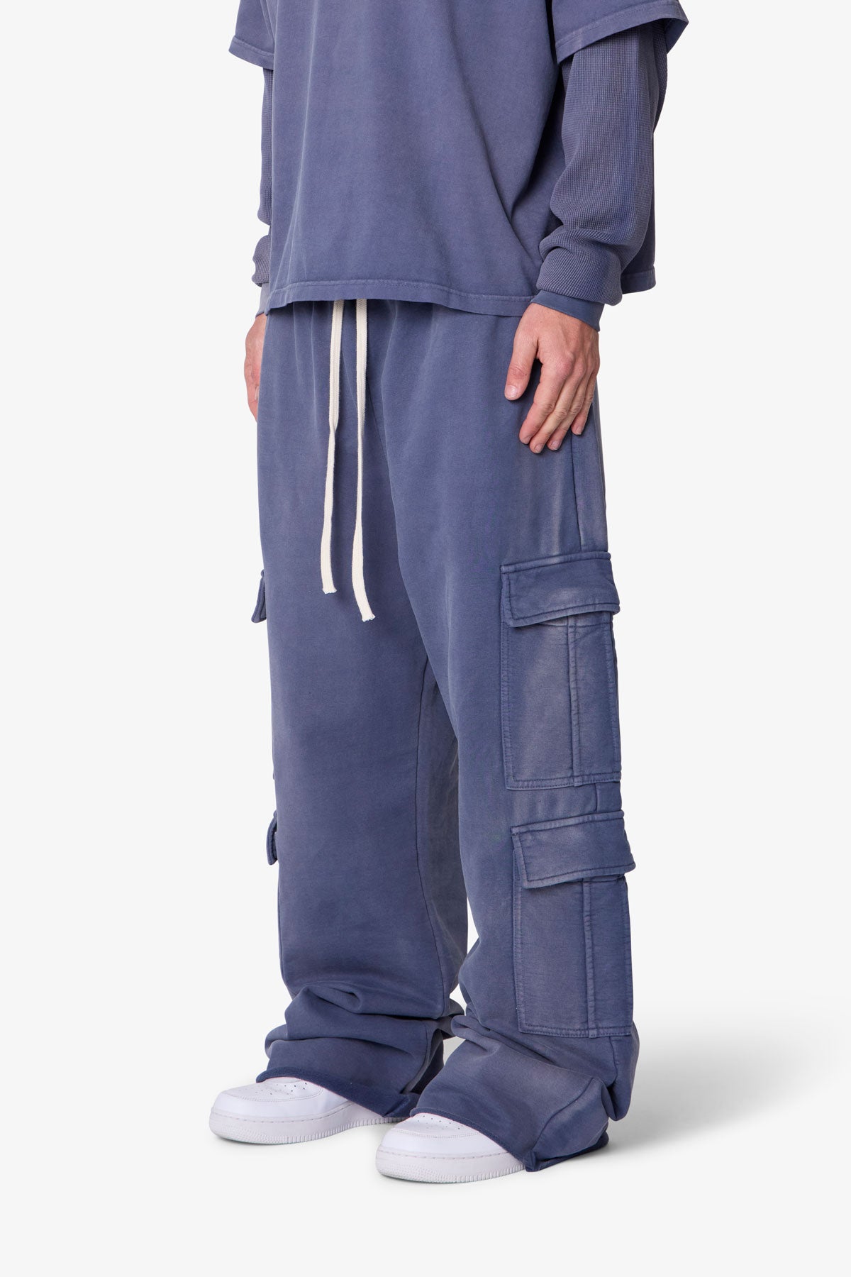 Ultra Baggy Cargo Sweatpants - Washed Navy