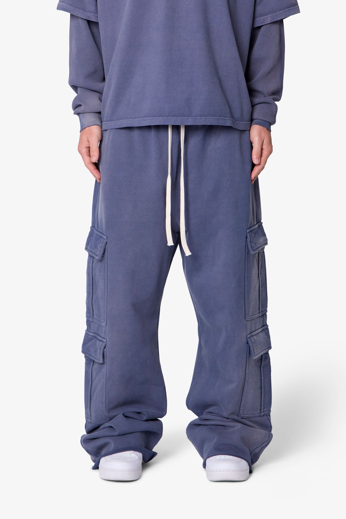 Ultra Baggy Cargo Sweatpants - Washed Navy