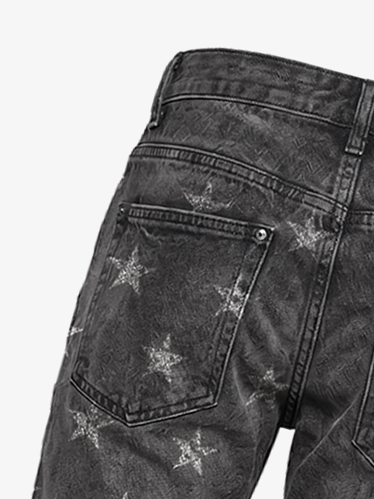 Crackle Star Pleated Jeans