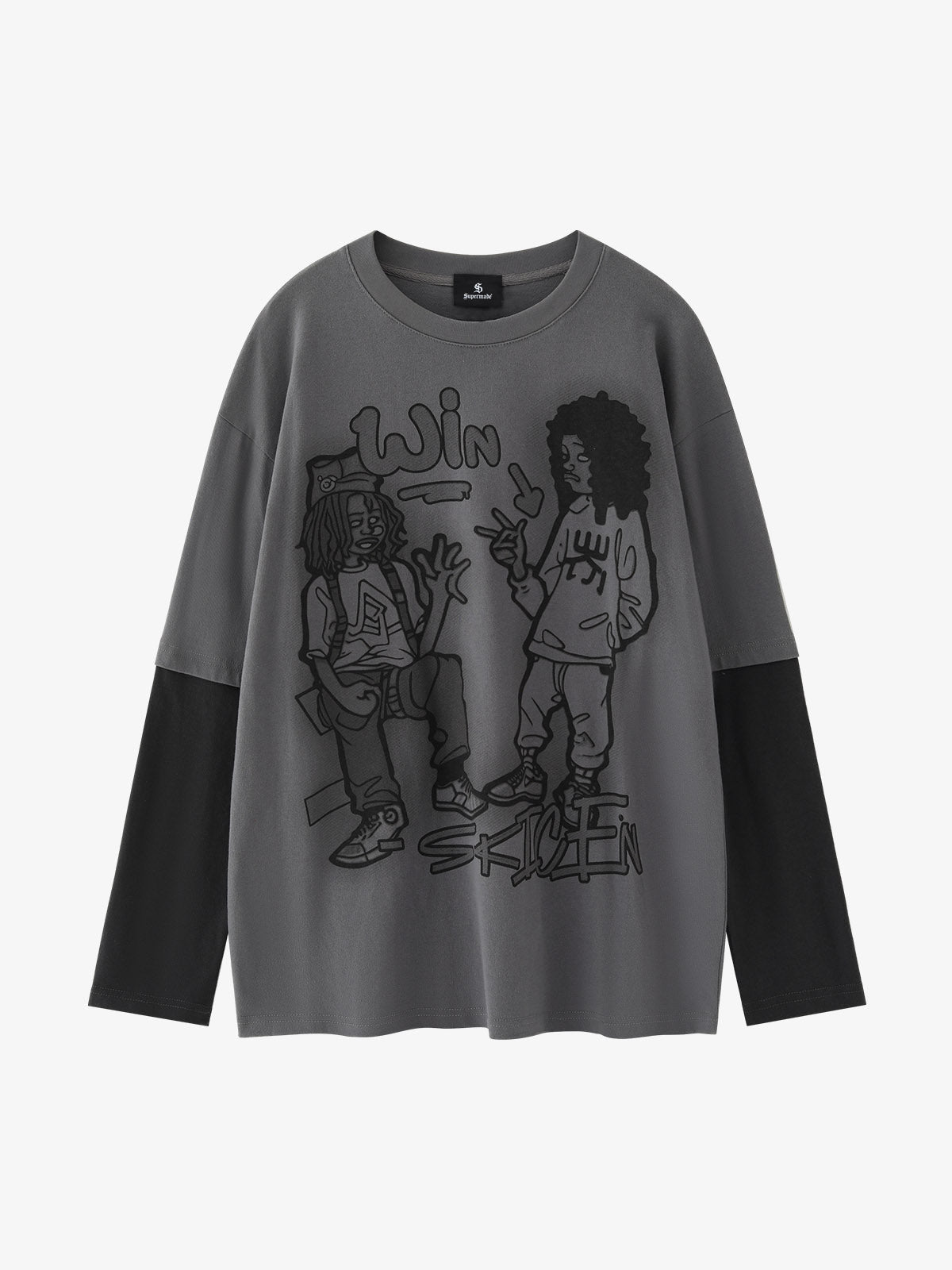 Graffiti Patchwork Long Sleeve Tee