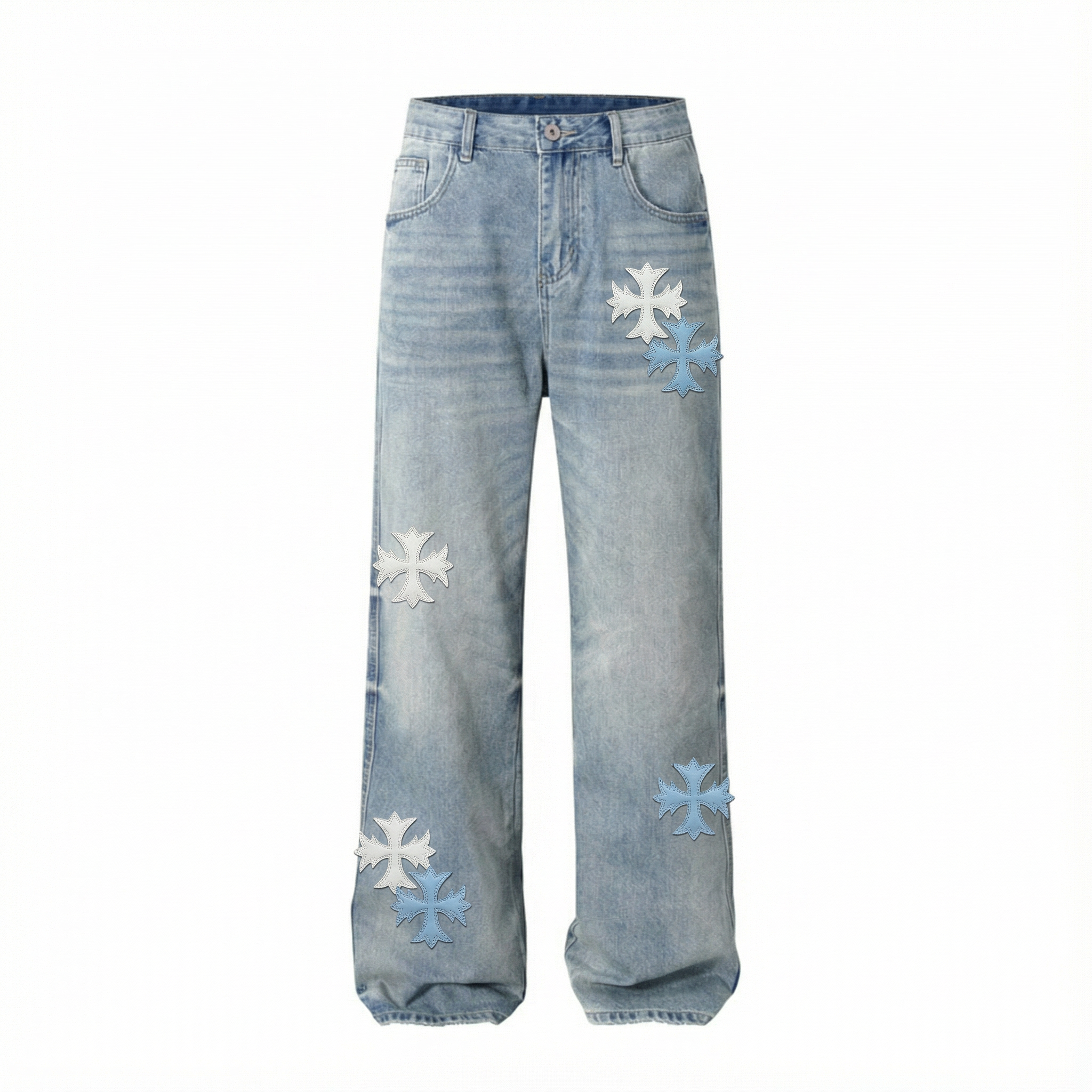 Baggy Fit | Medieval Cross Baby Blue
