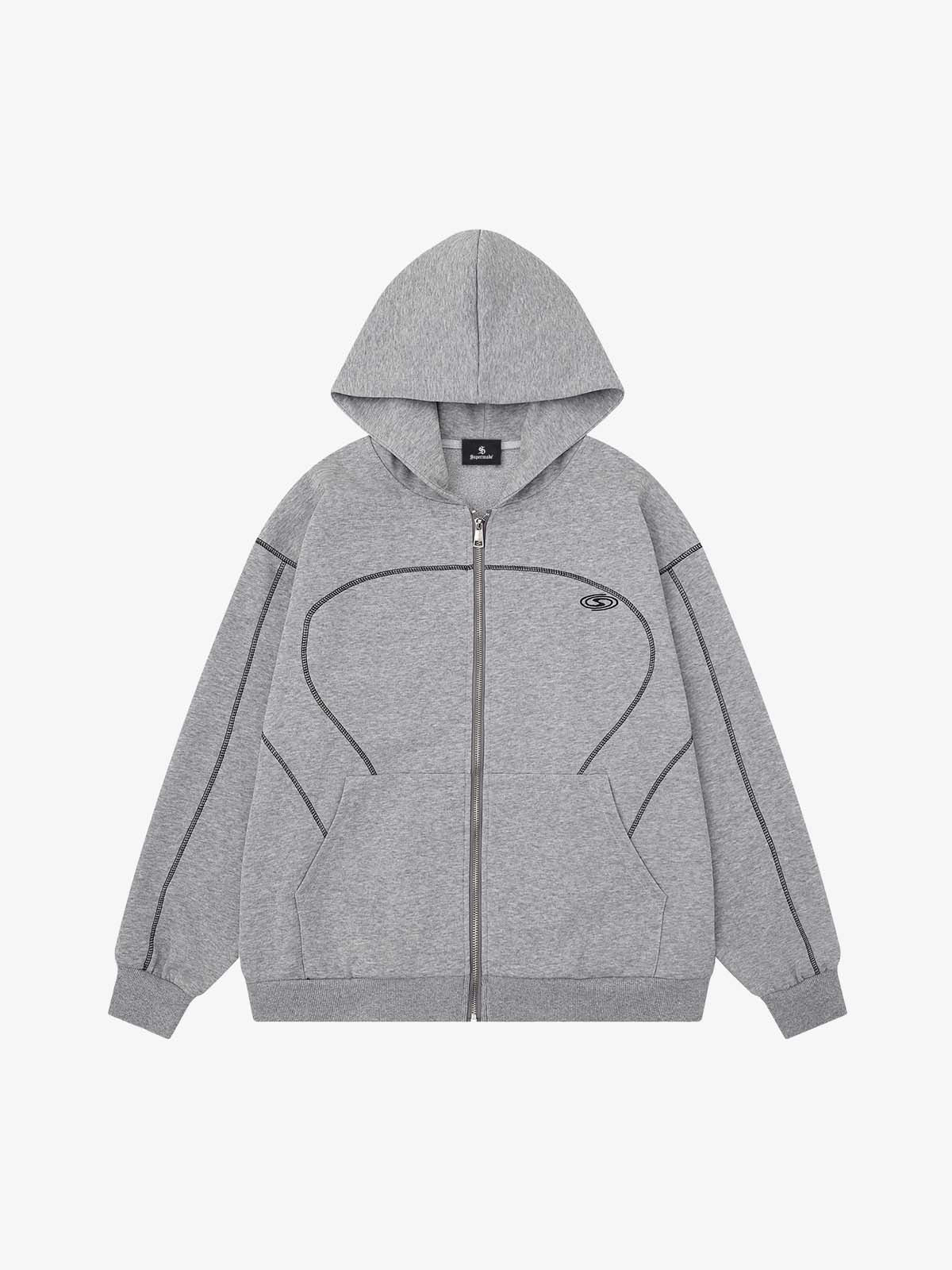 Logo Embroidered Zip Hoodie