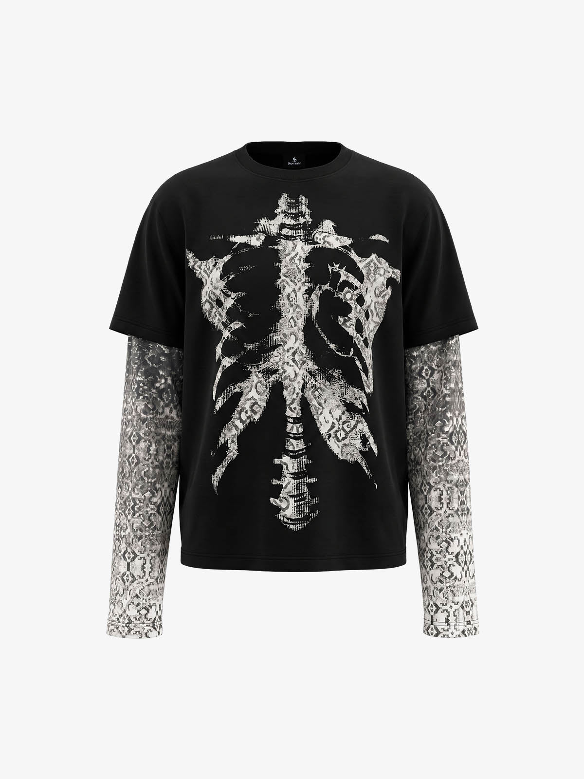 Skull Ribcage Graphic Oversized Tee