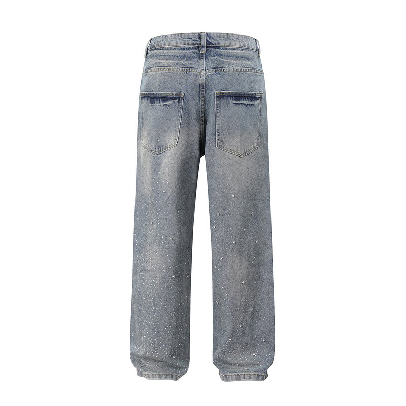 Baggy Fit - Rhinestone Washed Indigo