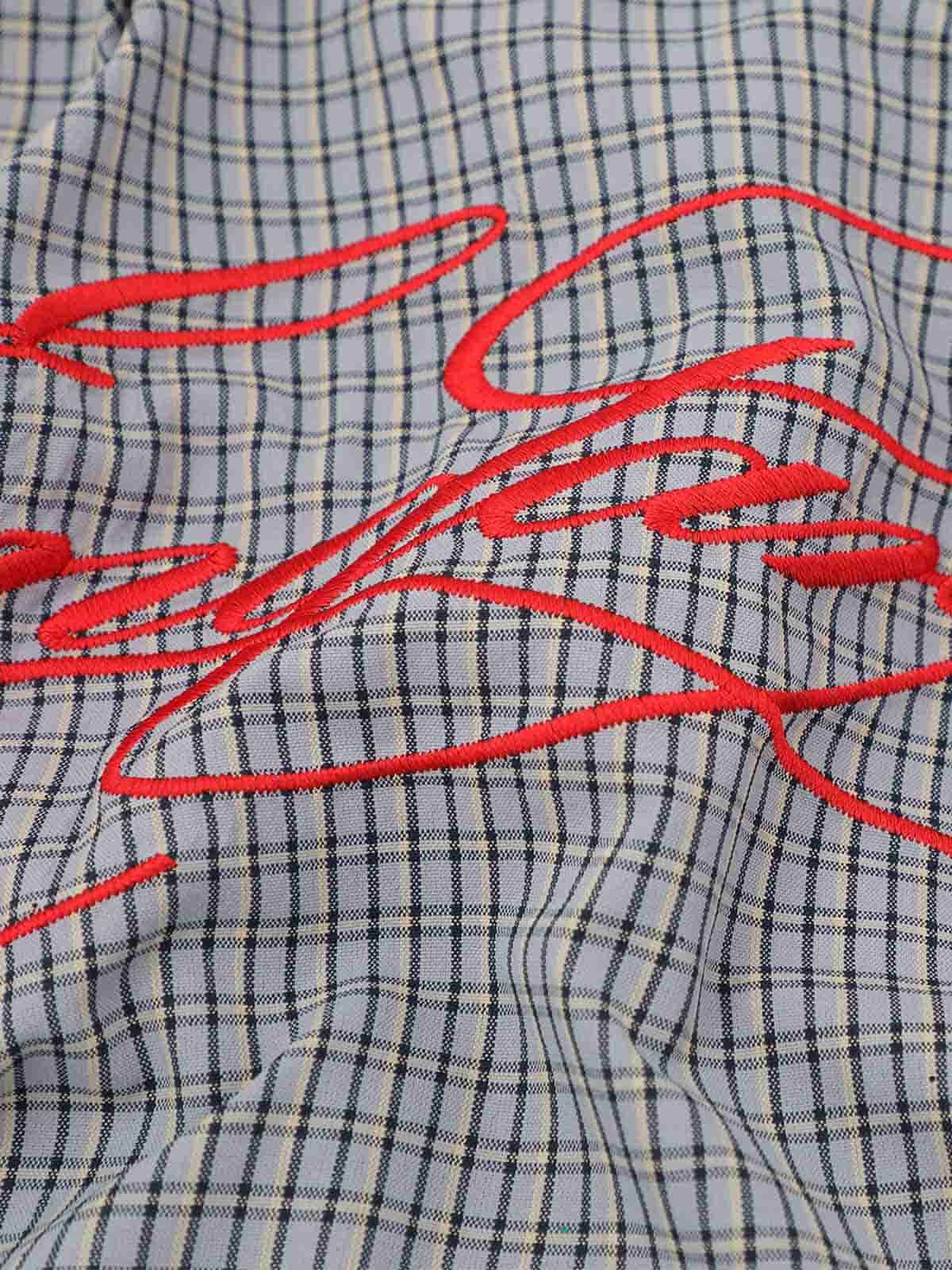 Striped Floral Embroidered Shirt