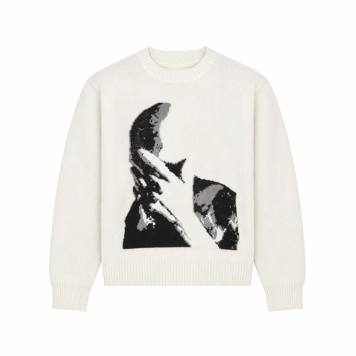 FRANK knit sweater Flat White front