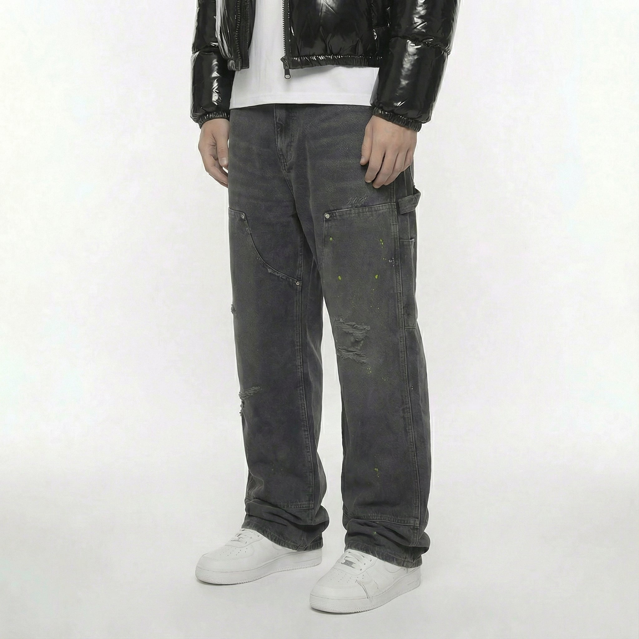 Double Knee | Distressed Black